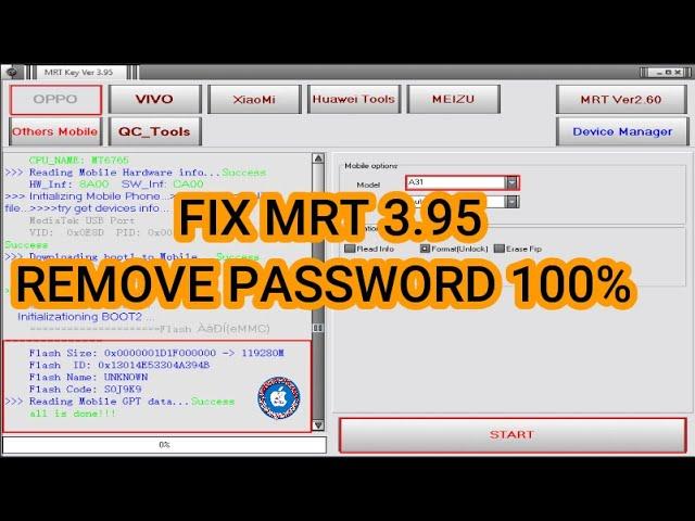 FIX MRT 3.95 WORK 100% /REMOVE PASSWORD/UNLOCK FRP.