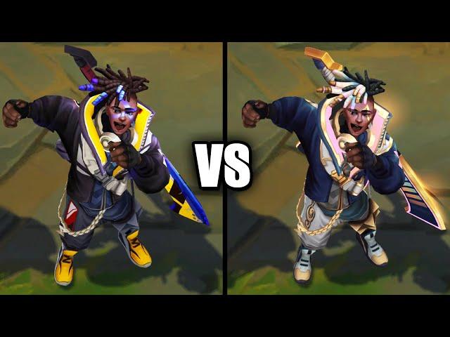 Breakout True Damage Ekko vs True Damage Ekko Skins Comparison (League of Legends)