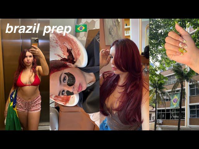 prep with me for brazil  | new hair, nails & pedi, flight essentials