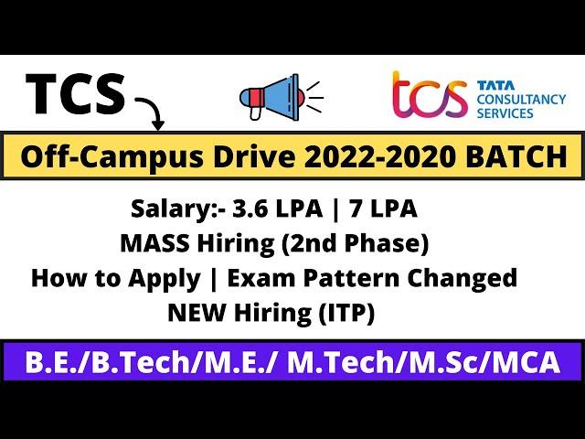 TCS FREE NQT Ninja + Digital Off-Campus Drive 2022-2020 BATCH | ITP Hiring Exam Pattern Changed