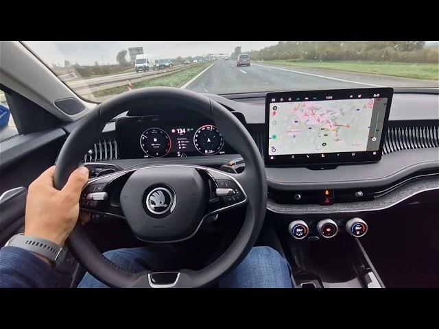 2024 NEW Skoda SUPERB 1.5 TSI mHEV [150 HP] POV Test drive and consumption highway