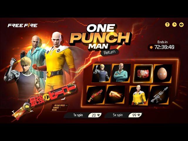 One Punch Man 1887 Return Free Fire | Magic Cube Exchange Event Free Fire | Free Fire New Event