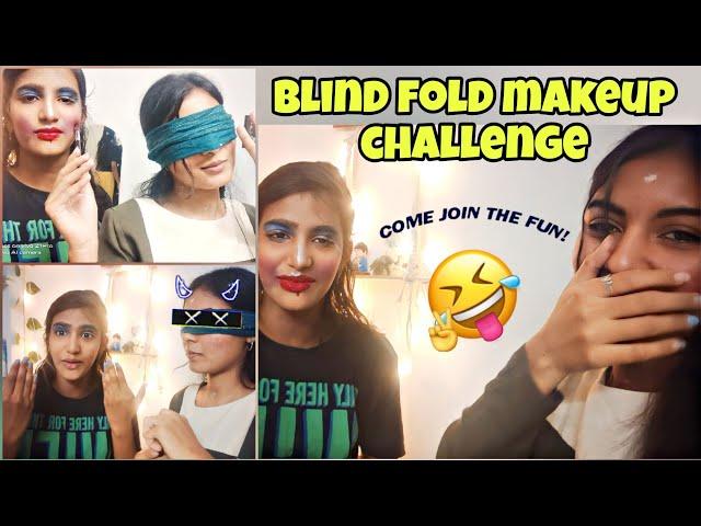  Blind Fold Makeup Challenge In Tamil@KarunyaKingdom