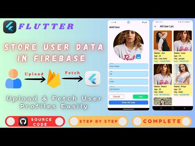 Store User Data in Firebase with Flutter | Create Profiles & Retrieve Data | Upload User Details