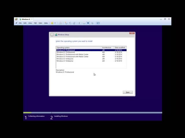 Install Windows 8.1 in VMware Workstation