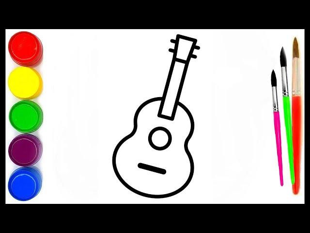 как нарисовать гитару пошагово и легко | how to draw a guitar step by step easy