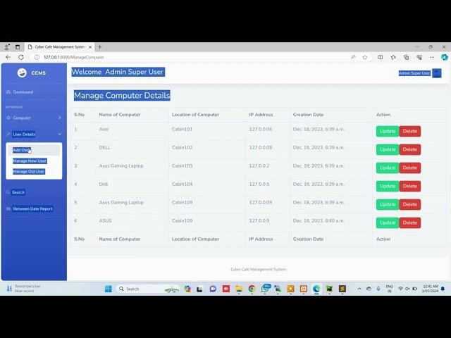 Cyber Cafe Management System Using Django Python MySQL | PHPGurukul