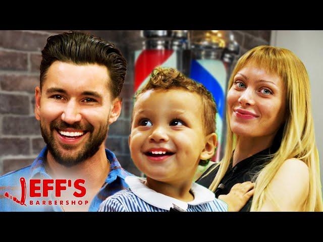 LANA RHOADES BABY’S FIRST HAIRCUT *DAD REVEALED* | Jeff's Barbershop