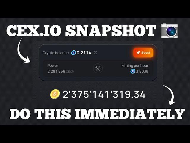 CEX.IO Snapshoot And Withdraw - Do This Two Things Immediately