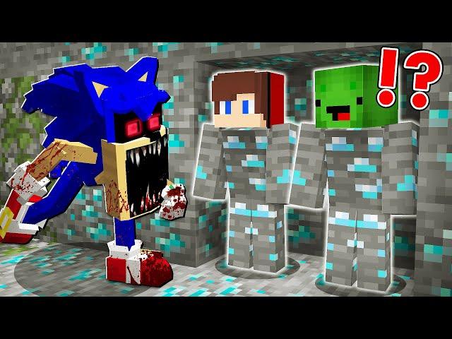 How Mikey and JJ Became DIAMOND ORE and HIDE From the SCARY Sonic EXE ? - Minecraft (Maizen)