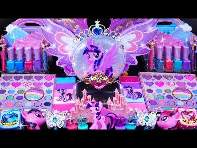 Galaxy Little Pony Slime Mixing Random things into slime #ASMR #Satisfying #slimevideo #Makeupslime