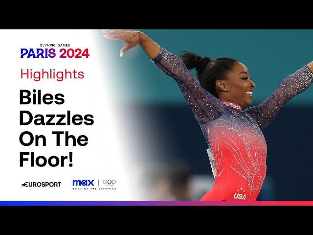 Simone Biles with NEAR perfection on the floor!  | #Paris2024 