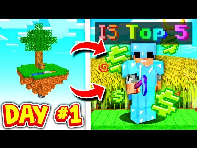 Becoming a TOP 5 ISLAND on DAY ONE *NEW* SKYBLOCK MAP | Minecraft SKYBLOCK SERVER #1