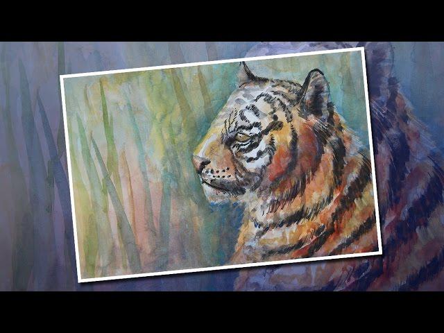 Tiger painting watercolor.