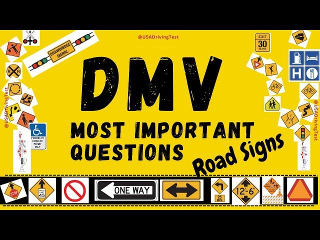 DMV written test 2024 | DMV Road Signs Test | Road Signs Practice permit Test - traffic signs