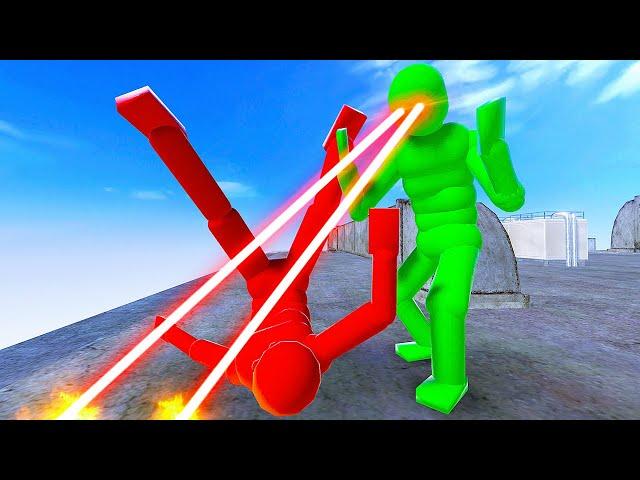 RAGDOLL Fights Using Laser Eyes - Overgrowth Mods Gameplay