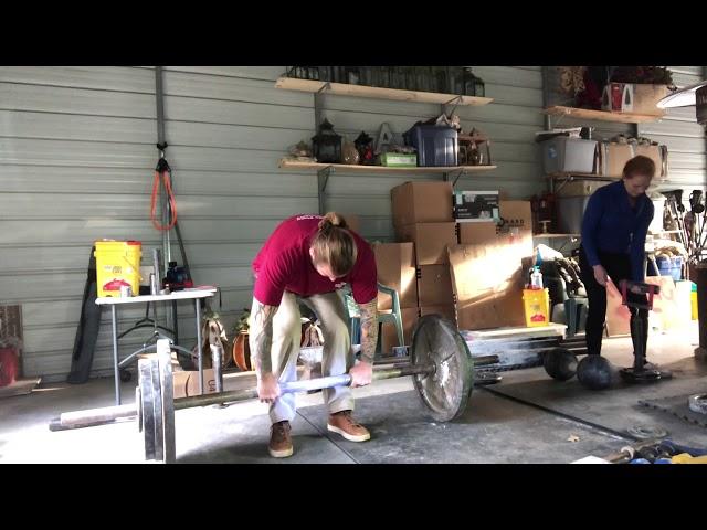 423 lb / 191 kg ironmind apollon axle double over hand deadlift