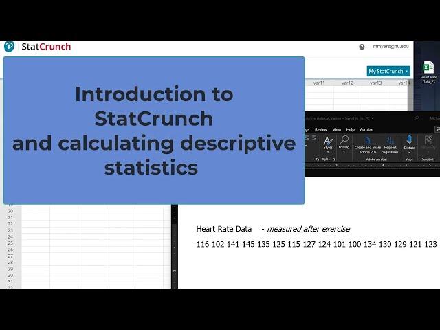 Introduction to StatCrunch and Calculating Descriptive Statistics