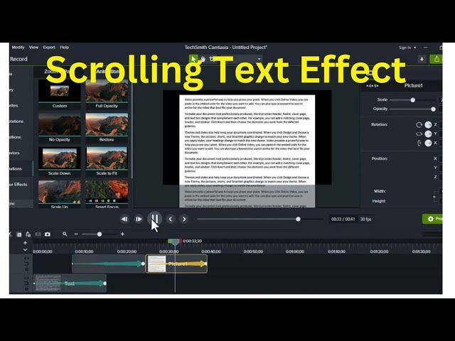 How to add scrolling text effect in Camtasia studio|How do I make scrolling text| text scrolling