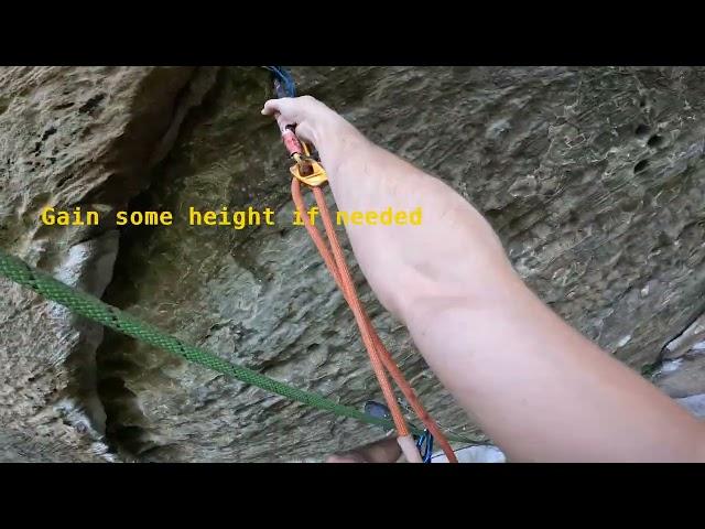 How to clean overhung sport climbing routes with a Fifi hook, A0, RRG KY