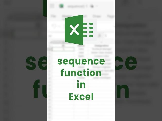 How to create automatic and dynamic number list in Excel? (Sequence Function) #shorts #excel