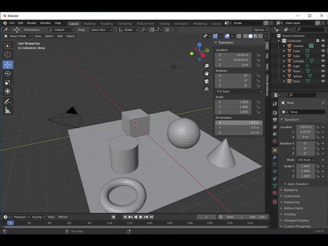 Blender  lesson 1 Generating and Modifiying Objects