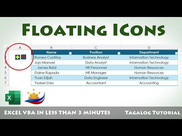 How to Create Floating Icons |  Excel VBA Tagalog