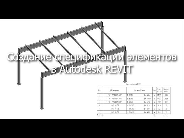 Создание спецификации элементов в Autodesk REVIT