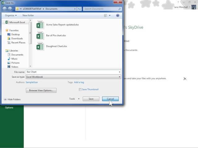 Excel 2013 Save onto SkyDrive and Share