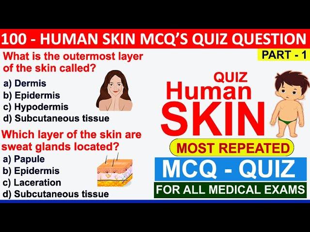 mcq on human skin | integumentary system multiple choice questions | skin mcqs for nursing exams