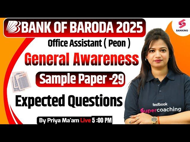 BOB Peon Exam Preparation 2025 | BOB General Awareness Class-29 | BOB Peon Classes by Priya Ma'am