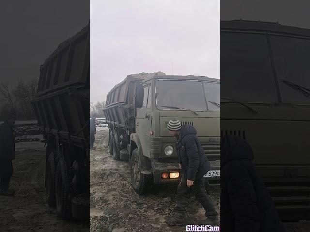 Выгрузка жома, камаз 55102 сельхозник
