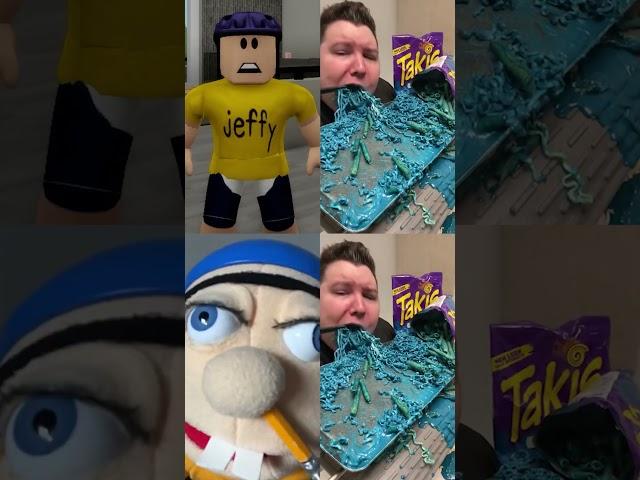 Jeffy ROBLOX vs ORIGINAL EATING CHALLENGE!  #shorts