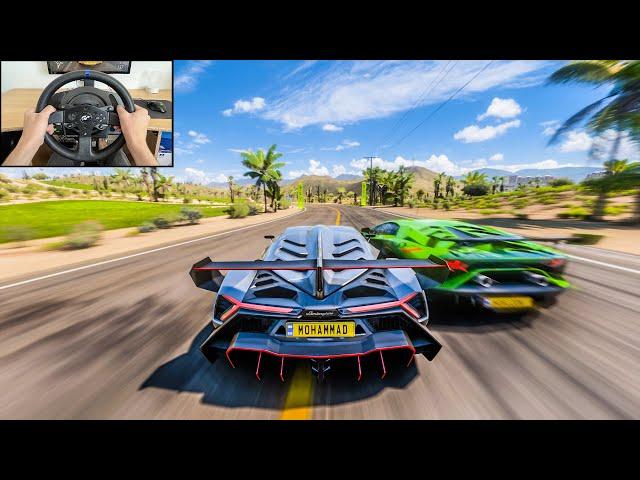 Lamborghini Veneno - Goliath Race - Forza Horizon 5 | Steering Wheel Gameplay