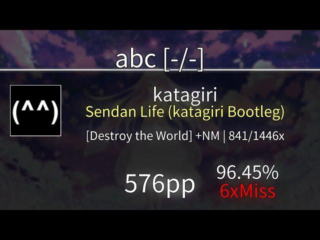 [vn!osu vs rx!osu] 9.60 abc vs malisfanboy | Sendan Life (katagiri Bootleg)