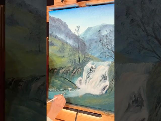 “Whispering Emerald Falls” #tutorialtuesday #art #oilpainting #artist #oilpaintingforbeginners