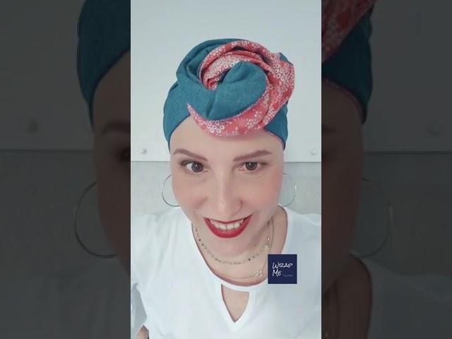 Turbante oncologico sin nudos Wrap me Coral Reef