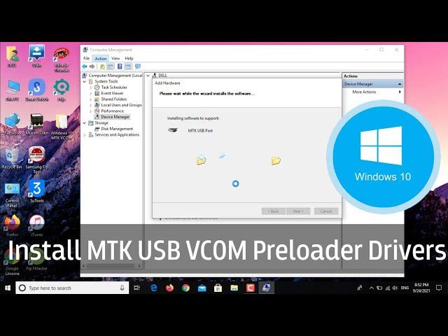 Install MTK USB VCOM Drivers on Windows 10 | MTK USB Preloader