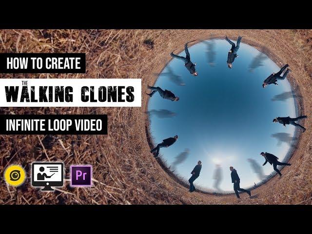 INFINITE LOOP video with WALKING CLONES | With a 360 camera, Premiere Pro & Reframe360 | Gaba VR