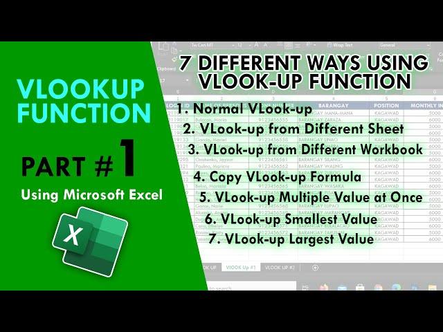 7 Different Ways to use Vlookup Function in Microsoft Excel part 1