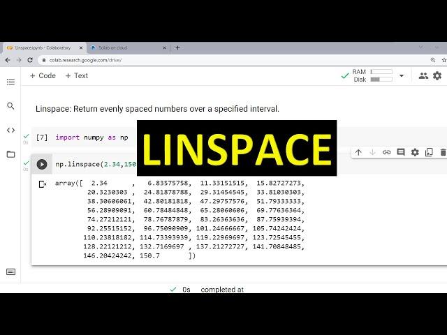 Python 2: Linspace