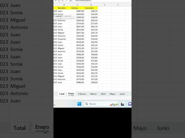 Cómo UNIR VARIAS HOJAS solo con una función en Excel