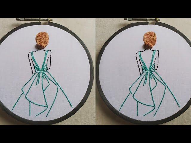 Girl and Hair Embroidery Tutorial | Embroidery for Beginners - Let's Explore