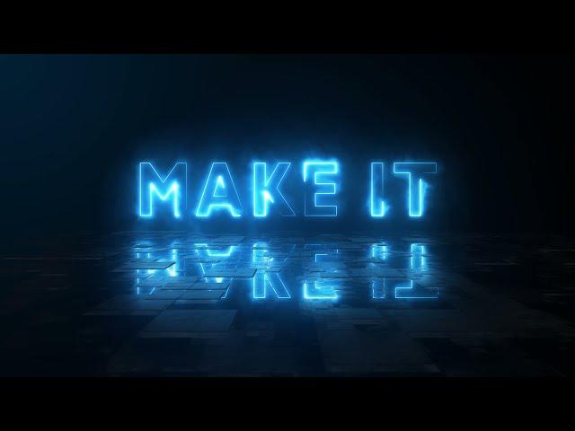 Glowing text revealed and reflected in After Effects (SABER plug-in from Video Copilot)