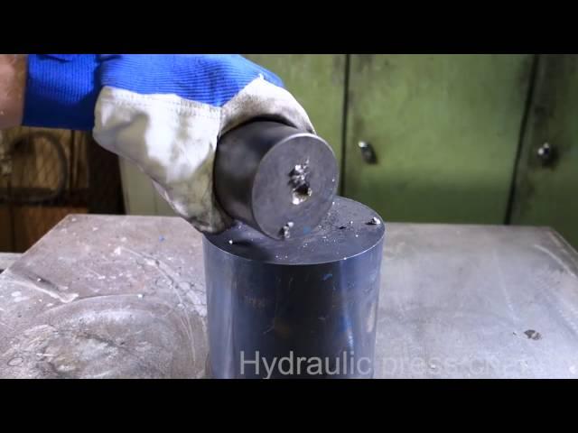 Trying to crush the mighty bearing ball with hydraulic press