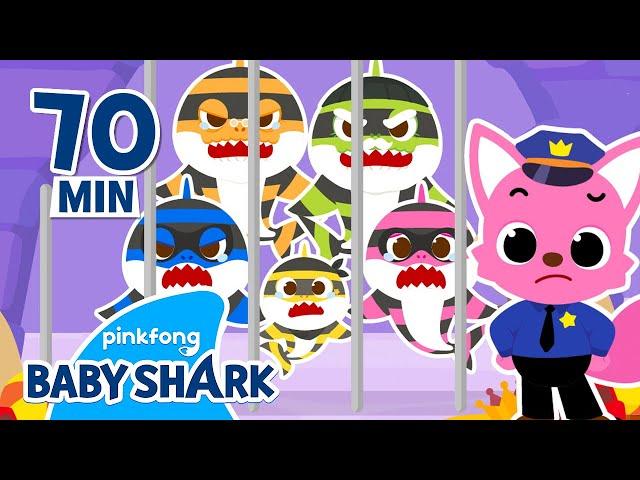 Thief Shark Family, All Under Arrest! | +Compilation | Baby Shark Stories | Baby Shark Official