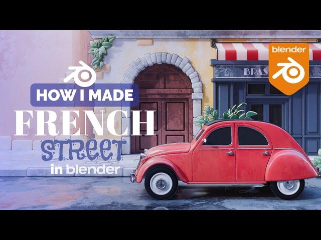 French Street Diorama in Blender - 3D Modeling Process | Polygon Runway