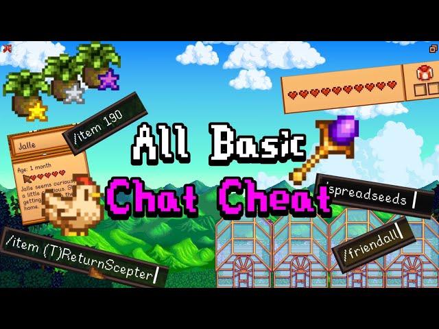 All basic code Chat Cheat Android or PC - Stardew Valley 1.6