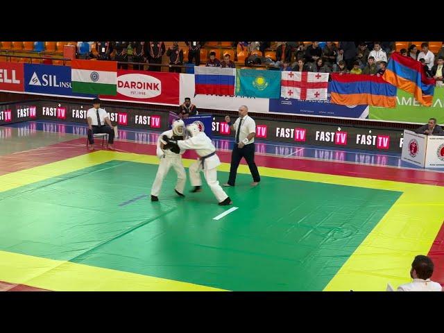 Fight in the Category M-U16-58 kg. Kudo Eurasian Championship 2024.