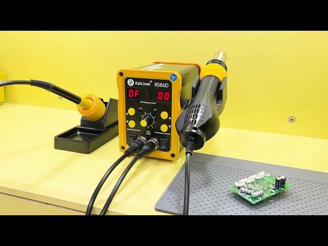 Kailiwei 8586 Soldering Station 750W 2 In 1  Rework Hot Air Gun Solder Repair Tools